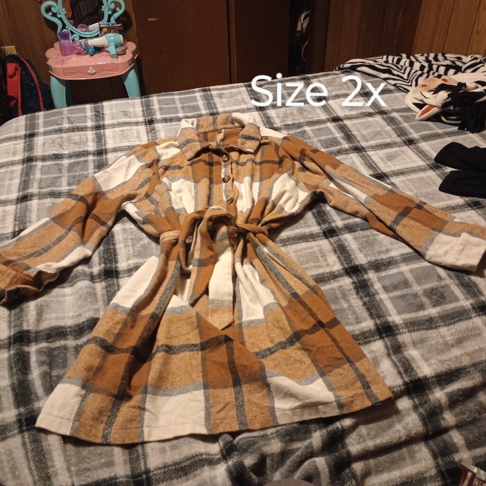 Women plaid shirt dress